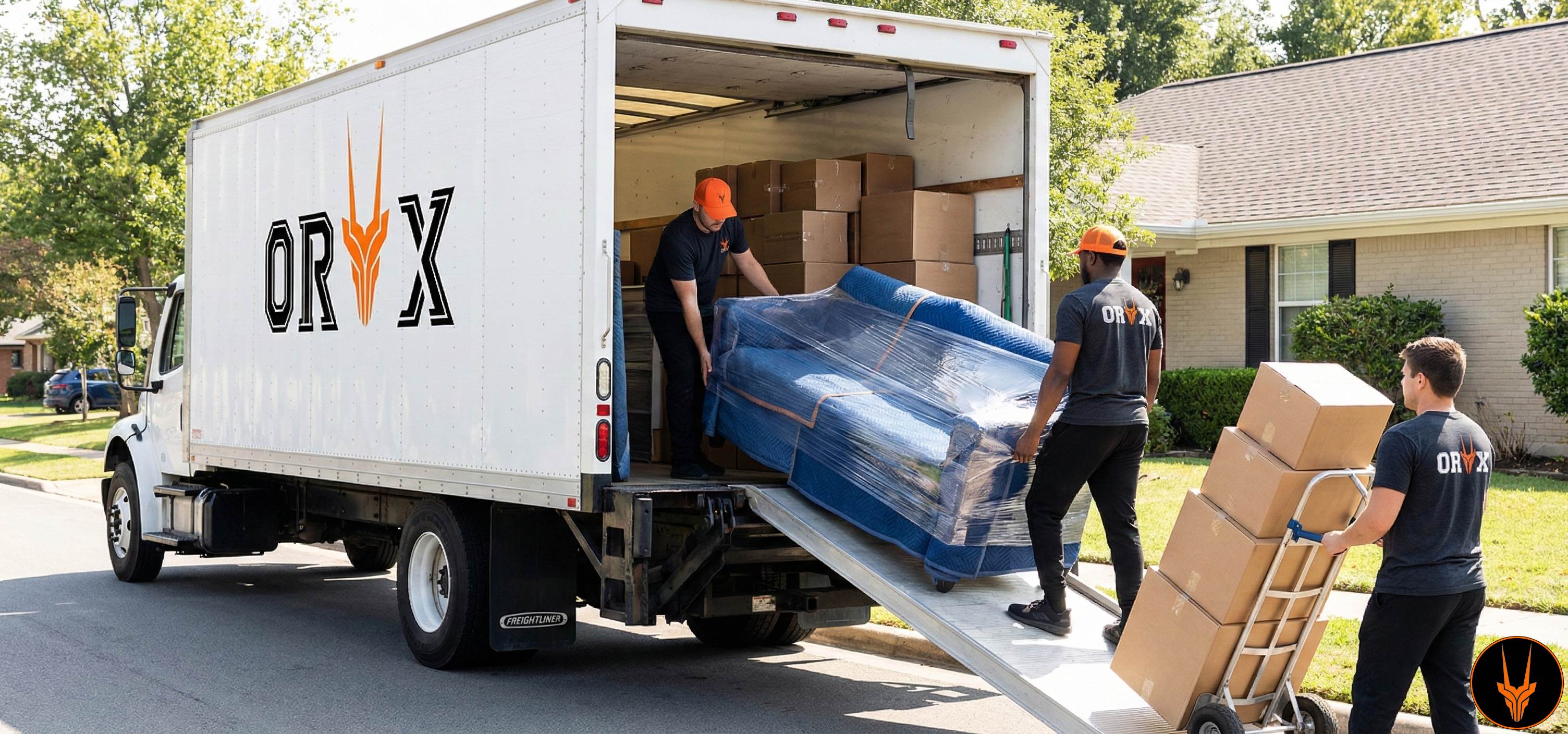 ORYX Moving - Loading furniture into branded moving truck